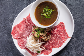 Wagyu shabu shabu with super grain gochujang