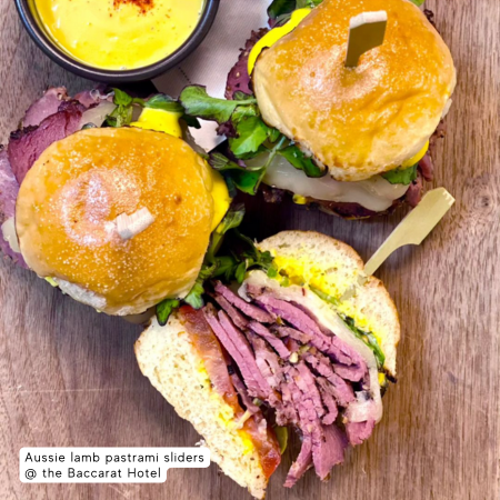 Lamb pastrami sliders