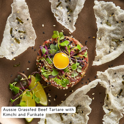 Aussie Beef Tartare with Kimchi and Furikate