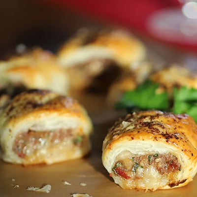 Sausage lamb rolls